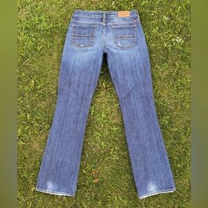Lucky Brand Womens Larkspur 3D Zoe Bootcut Jeans Size 10/30 Distressed Dark Wash